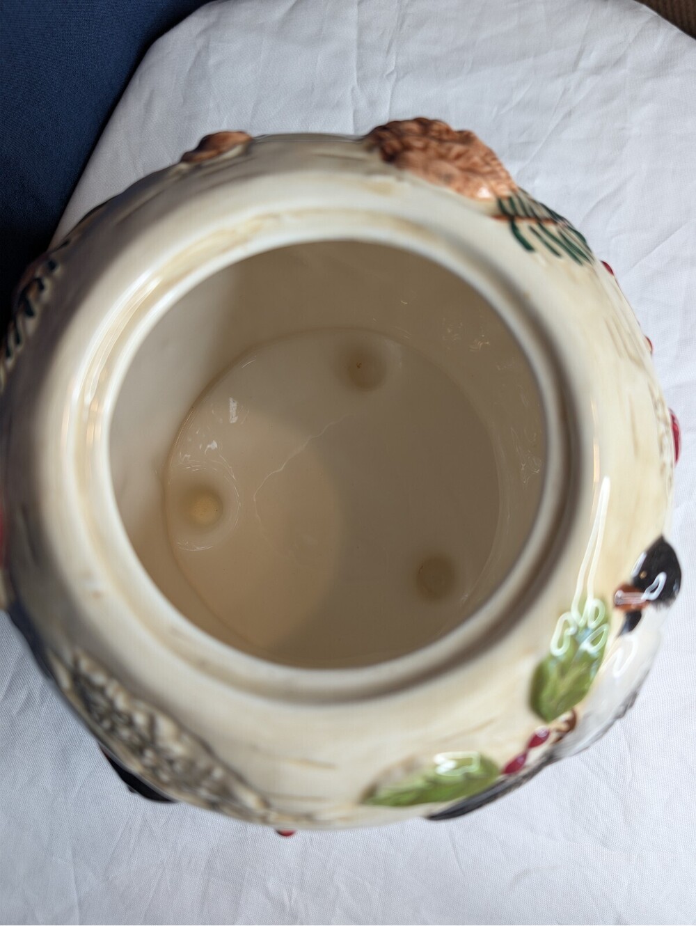 Sonoma Ceramic Bird and Pinecone Cookie Jar with Lid - Picture 3 of 7